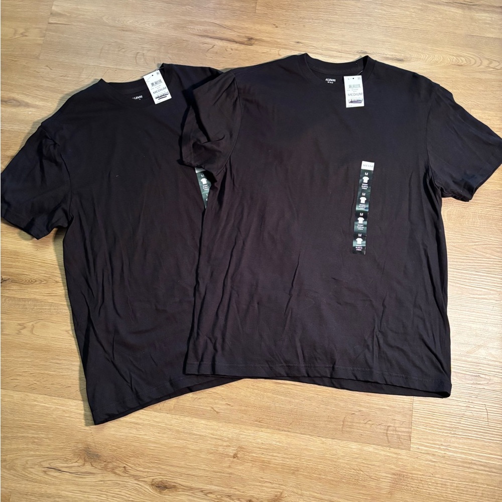 Two Alfani Short Sleeve Black Men's T-Shirts